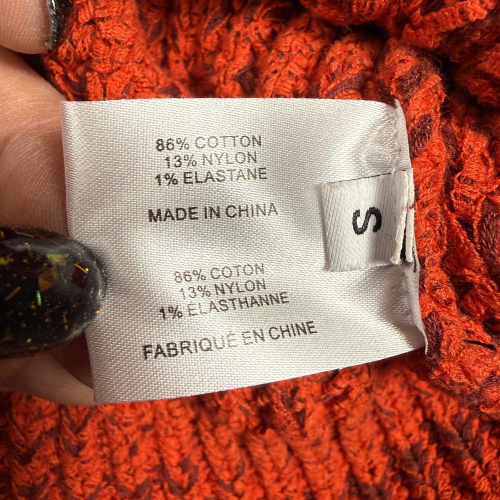 Proenza Schouler White‎ Label Orange Mixed Yarn Chunky Crew Neck Knit Sweater S - Picture 5 of 7